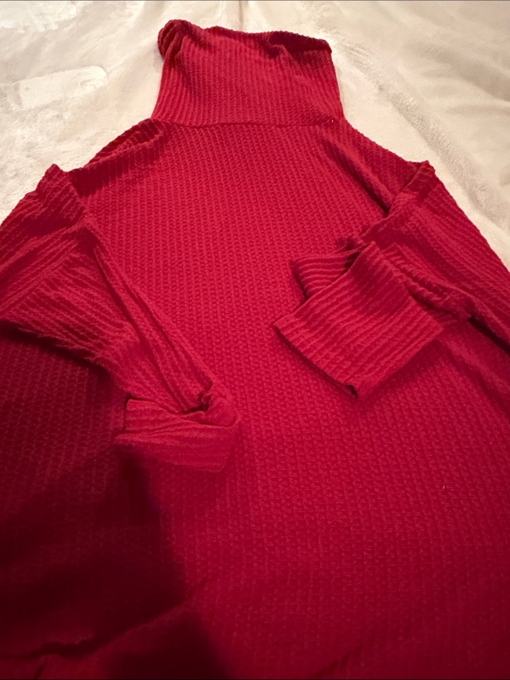 Zenana Outfitters Red Textured Knit Top - Picture 4 of 5